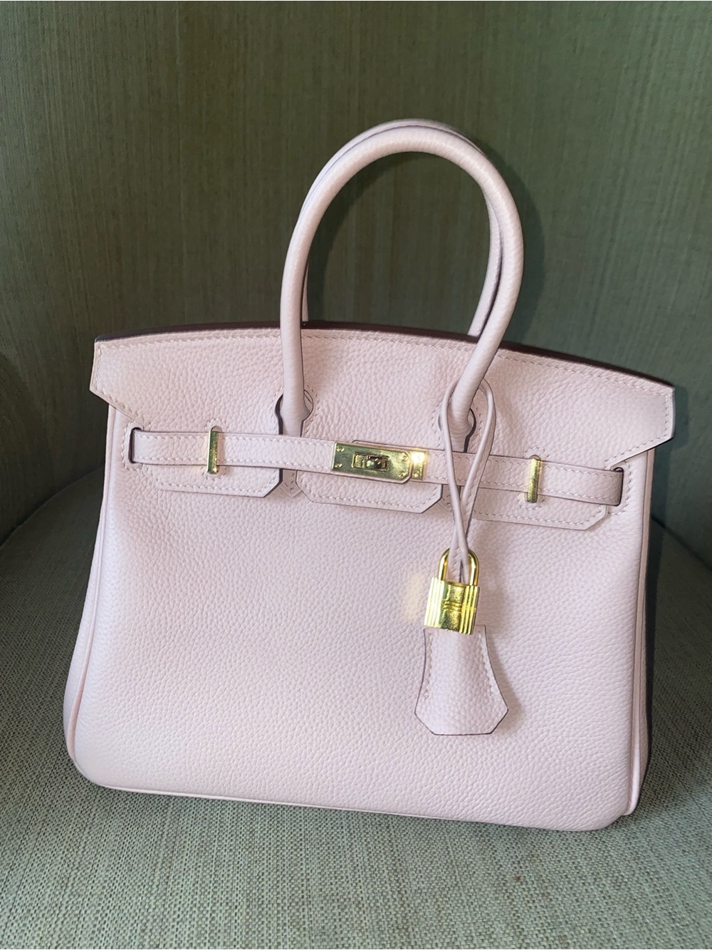 25cm light pink rose leather top handle handbag bk25